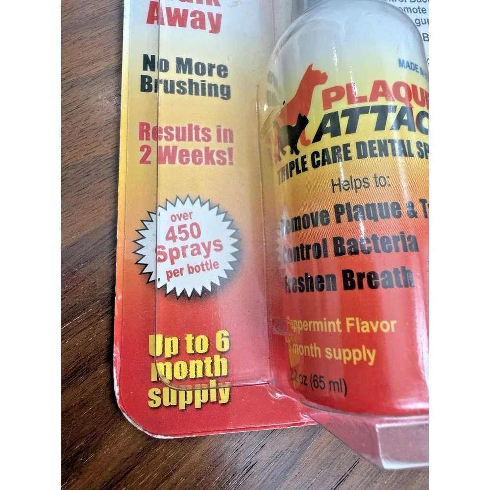 Vets Pref Plaque Attack Spray Dog Cat Bad Breath Teeth 6 Month Supply!!! 2.2oz